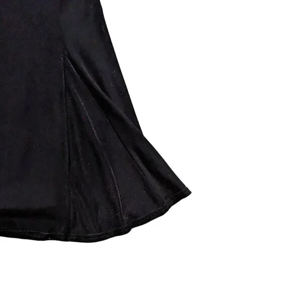 Vintage Benson Smith Dress Women's 11/12 Black Velvet Lace Up Goth Pleated - Picture 6 of 11